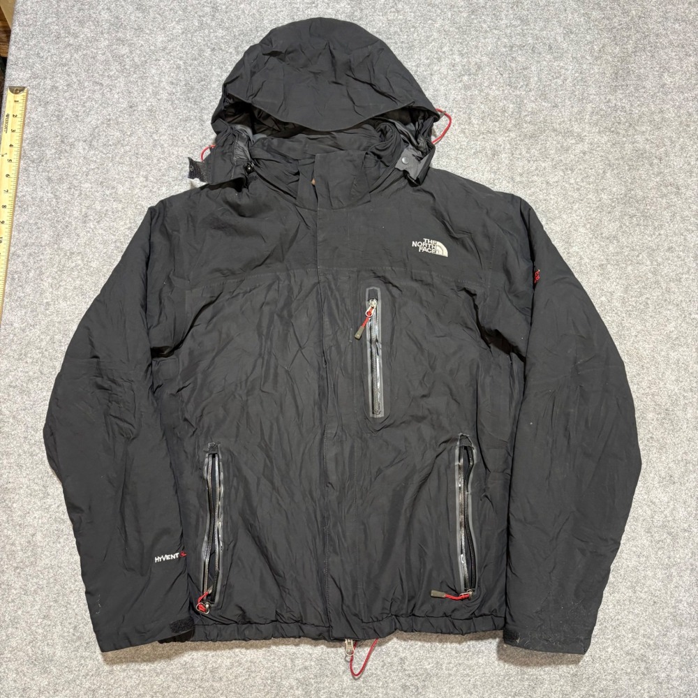 The North Face Summit Series HyVent Alpha Jacket Mens Black Hooded Shell L